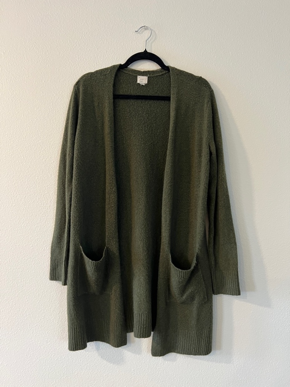 a new day Olive Open-Front Pocket Cardigan